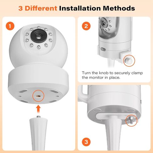 A2C Universal Baby Monitor Mount Camera Shelf Compatible with Infant Optics DXR 8 & DXR-8 Pro and Most Other Baby Monitors, Cribs, Cots, Shelves & Furniture – White in Kuwait