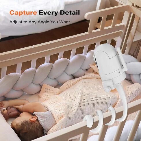 A2C Universal Baby Monitor Mount Camera Shelf Compatible with Infant Optics DXR 8 & DXR-8 Pro and Most Other Baby Monitors, Cribs, Cots, Shelves & Furniture – White in Kuwait