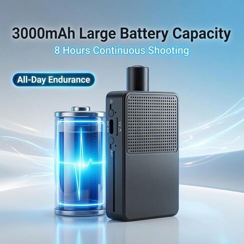 Mini Camera Wireless, 2K HD Nanny Camera with 8H Long Battery Life & Free Cloud Storage, WiFi & Offline Recording, Night Vision & Motion Detection for Pet/Home Monitoring in Kuwait