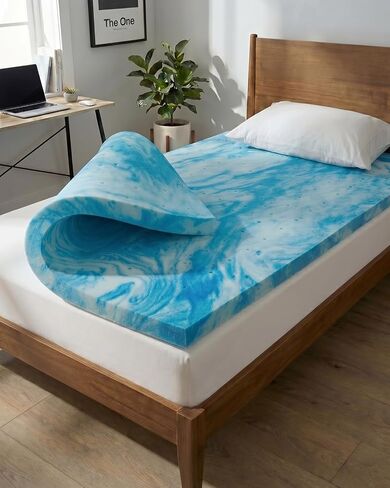 3 Inch Queen Memory Foam Mattress Topper - Cooling Gel Mattress Pad | Cooling Gel Infused Bed Topper, Soft Ventilated Mattress Pad for Pressure Relief & Pain-Free Sleep, CertiPUR-US & Oeko-TEX in Kuwait