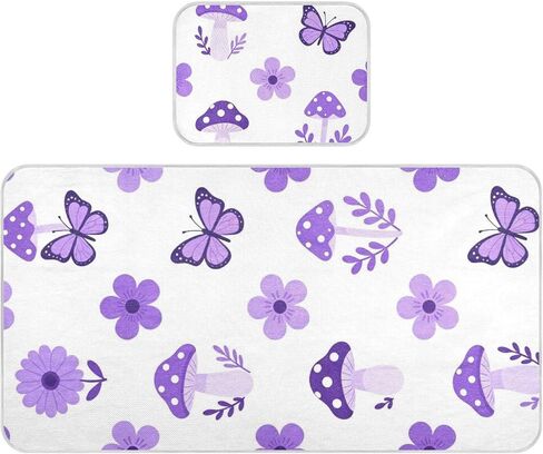 Cute Purple Mushroom Flowers Cooling Baby Fitted Mattress 28" x 52" Ultra Soft Bed Pads for Adults for Baby&Toddler in Kuwait