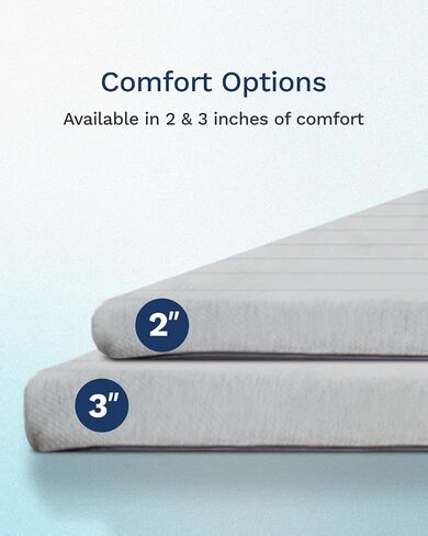 ViscoSoft Dusk 2-Inch Memory Foam Mattress Topper - Twin XL Mattress Topper, Washable Cover, Cooling & Back Pain Relief, CertiPUR-US Performance Tested and Certified Foam in Kuwait