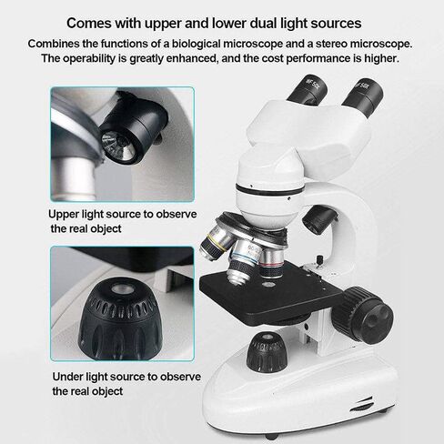 12000x/18000x/30000x Laboratory Binocular Compound Microscope, Professional HD Biological Microscope for Adult Students, for Laboratory, Science Research,12000X in Kuwait
