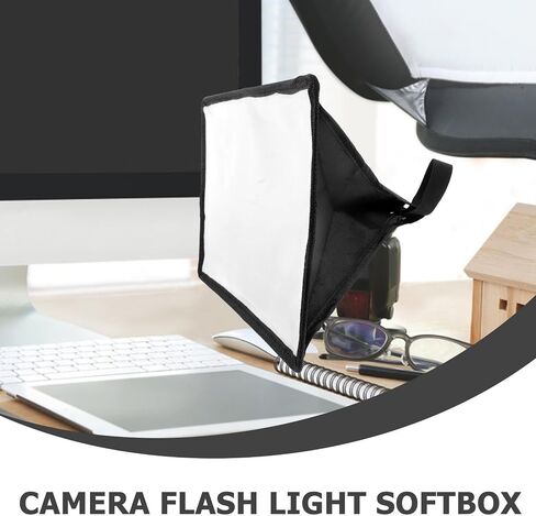 Toddmomy Camera Flash Light Softbox Diffuser for Top Flash Light, Lightweight Portable Reflector Fabric Cover, Black Softbox for Macro Photography and Improved Lighting in Kuwait