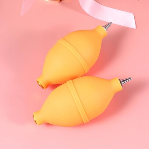 Homoyoyo 2pcs Silicone Air Blower Dust Blower Squeeze Bulb for Camera and Watch Cleaning, Manual Air Blowing Ball Pump No Direct Contact, Yellow Silicone Dust Cleaner for Laboratory Use in Kuwait