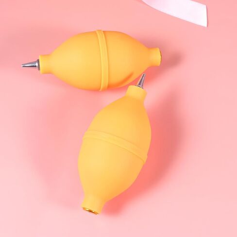 Homoyoyo 2pcs Silicone Air Blower Dust Blower Squeeze Bulb for Camera and Watch Cleaning, Manual Air Blowing Ball Pump No Direct Contact, Yellow Silicone Dust Cleaner for Laboratory Use in Kuwait