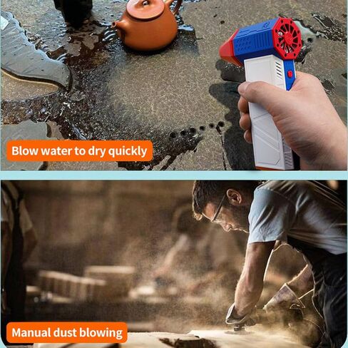 ViaGasaFamido Portable Dust Blower, High Speed Cordless Air Duster Cleaning for Car Keyboard ABS Brushless Motor 130000RPM 3 Speed Built in 6000mAh Battery USB Cable 1 Pack in Kuwait