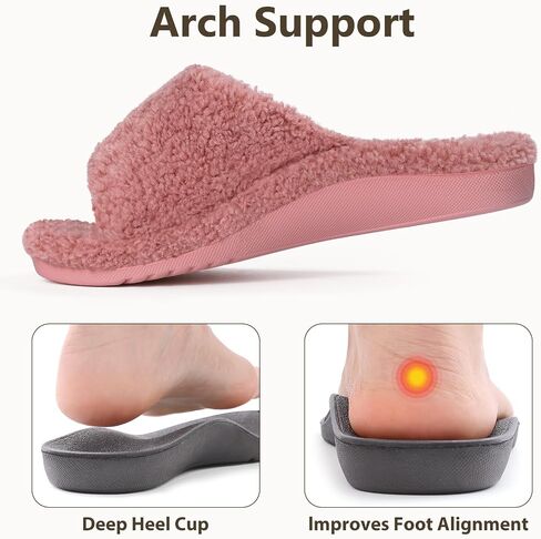Litfun Unisex Orthopedic Slippers Arch Support Open Toe Shoes, F-Pink 41 | Comfortable House Shoes Featuring Adjustable Straps, Cushioned Footbed and Soft Fit for Everyday Indoor and Outdoor Wear in Kuwait