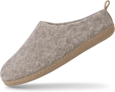 Wool Slippers for Women & Men – Handmade Felted Wool Indoor House Shoes with Genuine Leather Sole, Closed Back Slip-On, Warm Breathable Felt Slippers for Cold Floors in Kuwait