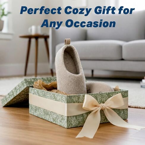 Wool Slippers for Women & Men – Handmade Felted Wool Indoor House Shoes with Genuine Leather Sole, Closed Back Slip-On, Warm Breathable Felt Slippers for Cold Floors in Kuwait