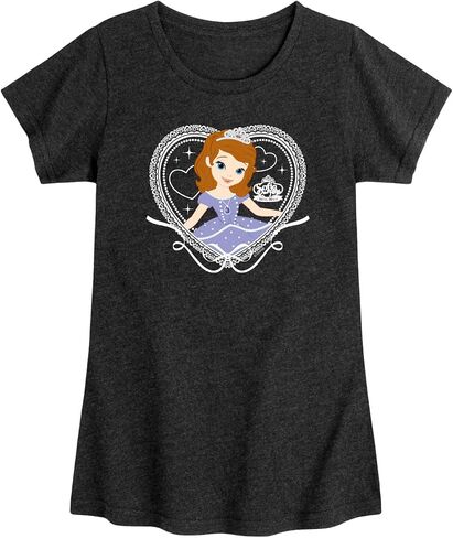 Sofia the First - Sofia Coquette Heart - Toddler Girls Fitted Short Sleeve T-Shirt in Kuwait