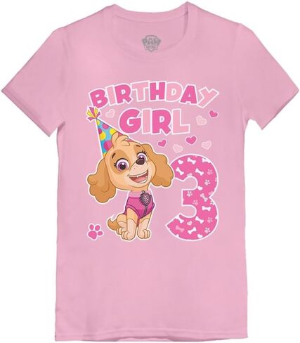 Tstars Paw Patrol Skye 3rd Birthday Shirt Toddler Girl Fitted Party Tee | Soft fitted licensed Skye tee for turning three; great for 3rd birthday, pink pup party, girl photo gift in Kuwait