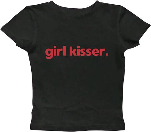 DIOMMELL Girl Kisser Crop Tees Lesbian LGBTQ Baby Tees in Kuwait
