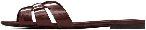 Women's Flat Sandals Comfortable Slip On Dressy Sandals Square Open Toe Leather Slides Casual Sandals in Kuwait