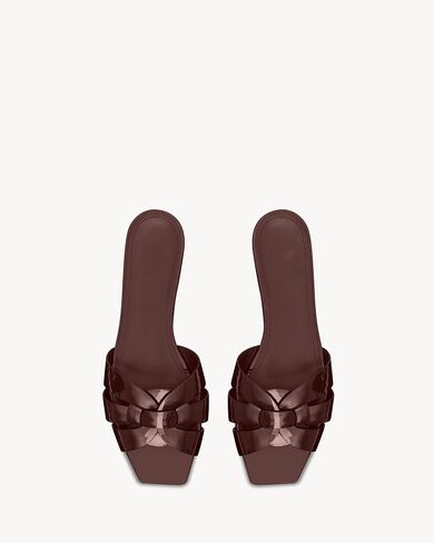 Women's Flat Sandals Comfortable Slip On Dressy Sandals Square Open Toe Leather Slides Casual Sandals in Kuwait