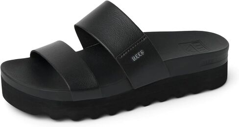 REEF Cushion Vista Hi Womens Platform Fashion Sandal, Arch Support, Ultra Soft Cushion Footbed, Black/Black, 12 in Kuwait
