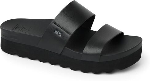 REEF Cushion Vista Hi Womens Platform Fashion Sandal, Arch Support, Ultra Soft Cushion Footbed, Black/Black, 12 in Kuwait