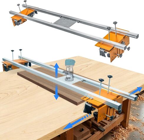 Upgrade 58 Inches Router Sled for Flattening Slabs, 3 Axis Adjustable High-precision Slab Flattening Router Sled, Sturdy Router Jig for Woodworking, Home Improvement Project, Home DIY in Kuwait