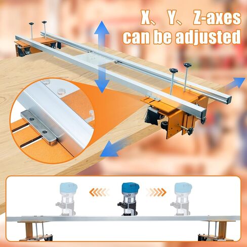 Upgrade 58 Inches Router Sled for Flattening Slabs, 3 Axis Adjustable High-precision Slab Flattening Router Sled, Sturdy Router Jig for Woodworking, Home Improvement Project, Home DIY in Kuwait