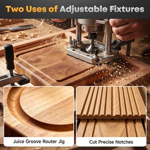Adjustable Router Template Jig,for Precision Milling,Mortising, and Slotting,Durable Wood,Reusable,and Highly Efficient Cutting,for Easily Making Square/Rectangular Tenons in Kuwait