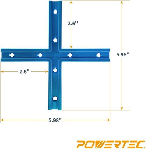 POWERTEC 71698 3" T-Track Intersection Kit with Predrilled Mounting Holes, For Universal T track, T Track Accessories for Woodworking Jigs and Fixtures in Kuwait