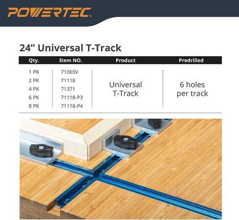 POWERTEC 71698 3" T-Track Intersection Kit with Predrilled Mounting Holes, For Universal T track, T Track Accessories for Woodworking Jigs and Fixtures in Kuwait