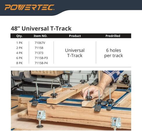 POWERTEC 71698 3" T-Track Intersection Kit with Predrilled Mounting Holes, For Universal T track, T Track Accessories for Woodworking Jigs and Fixtures in Kuwait