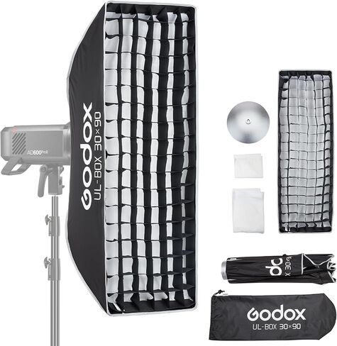 Godox Rectangular Softbox, 60cm*90cm/ 23.6in*35.4in with Grid Diffuser Fast-Setup Bowens Mount Softbox Compact Photography softbox for Photography Shooting Continuous Light Monolight Strobe Flash in Kuwait
