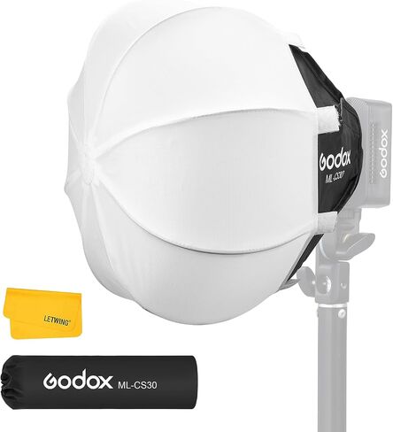 Godox ML-CS30 Soft Boxes, Collapsible Lantern Softbox for ML40Bi/R, ML100Bi/R, ML60IIBi, ML80Bi LED Lights, AD300ProII AD400ProII Flashes, 30x30cm /11.8x11.8in,Portable Small Godox Mount Softbox in Kuwait