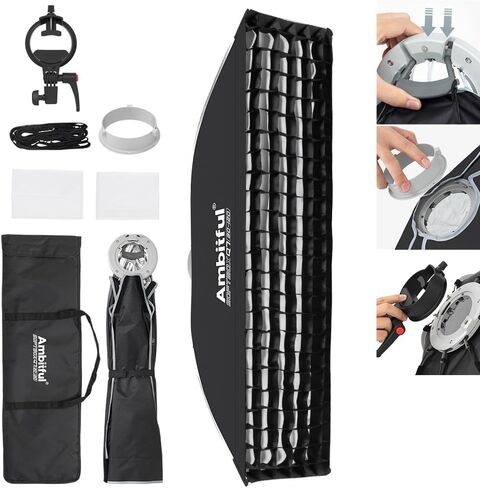 AMBITFUL 21.6" Octagon Softbox for Studio Flash & LED Vider Lights | Quick Release,Bowens Mount, with Speedlite Bracket, for CB60/CB100, SL60, LE200, SK400, V1/V100, AD200 in Saudi Arabia