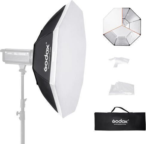 Godox Octagon Softbox 47 inch/120cm, Octabox Softbox for Strobe Lighting, Bowens Mount Photography Light Diffuser & Modifier, Godox Octagon Softbox Compatible for Studio, Portrait & Product Shooting in Kuwait