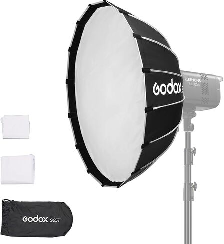 Godox Softbox 25.6"/65cm Godox S65T Silver Inner Bowens Mount Softbox with Diffuser & Carry Case Durable Compact Softbox for Godox/for NEEWER/for SMALLRIG/for Aputure Bowens Mount Light in Saudi Arabia
