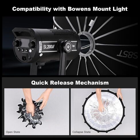 Godox Softbox 25.6"/65cm Godox S65T Silver Inner Bowens Mount Softbox with Diffuser & Carry Case Durable Compact Softbox for Godox/for NEEWER/for SMALLRIG/for Aputure Bowens Mount Light in Saudi Arabia