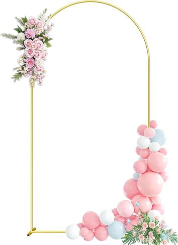 Metal Arch Backdrop Stand 6.6FT Gold Wedding Arch Backdrop Stand, Balloon Arch Frame for Wedding Birthday Party Baby Shower Graduation Ceremony Decor in Kuwait