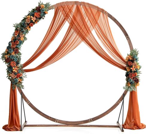 Giantex Wooden Wedding Arch for Ceremony, 7.4 FT Wood Round Arbor | Backdrop Arbor Stand, Rustic Boho Decoration, Garden Archway for Indoor Outdoor Birthday Proposal Party Lawn Beach in Kuwait