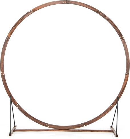 Giantex Wooden Wedding Arch for Ceremony, 7.4 FT Wood Round Arbor | Backdrop Arbor Stand, Rustic Boho Decoration, Garden Archway for Indoor Outdoor Birthday Proposal Party Lawn Beach in Kuwait
