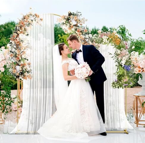 6FT Metal Arch Backdrop Stand, Gold Wedding Arch Backdrop Stand, Balloon Arch Frame for Wedding Birthday Party Baby Shower Graduation Ceremony Decor in Kuwait