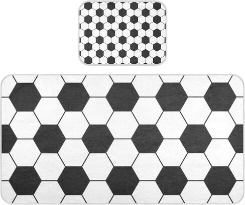 Black White Football Texture Cooling Baby Waterproof Mattress 28" x 52" Reusable Crib Padding for Kids, Adult in Kuwait