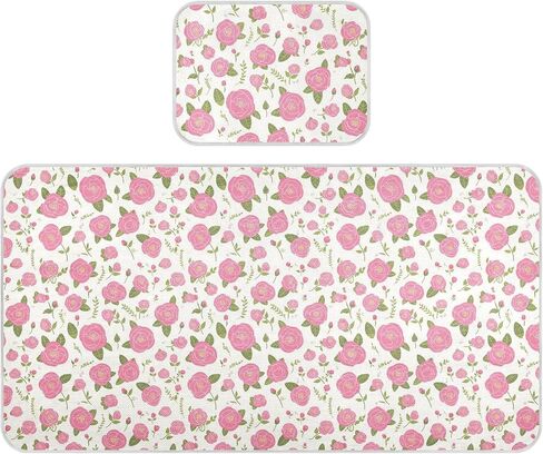 Simple Spring Rose Peach Cooling Baby Toddler Mattress 28" x 52" Absorbent Bed Pads for Kids, Adult in Kuwait