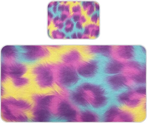 Vague Colorful Leopard Print Cooling Baby Fitted Crib Mattress 28" x 52" Washable Pee Pads for Kids, Adult in Kuwait