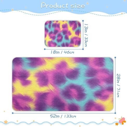 Vague Colorful Leopard Print Cooling Baby Fitted Crib Mattress 28" x 52" Washable Pee Pads for Kids, Adult in Kuwait