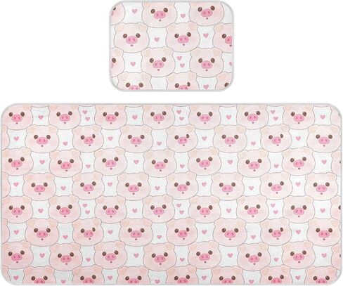 Cute Cartoonish Pink Pig Cooling Baby Crib Mattress Cover 28" x 52" Breathable Mattress Pads for Baby&Toddler in Kuwait