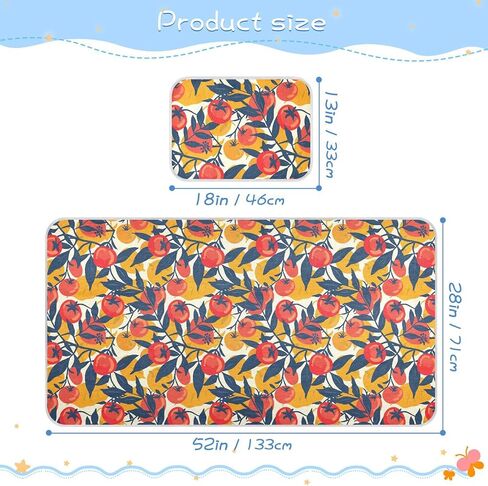 Style Fruit Red Cooling Baby Bed Mattress 28" x 52" Absorbent Pads Washable Waterproof for Baby&Toddler in Kuwait