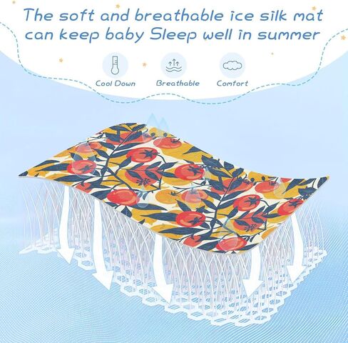 Style Fruit Red Cooling Baby Bed Mattress 28" x 52" Absorbent Pads Washable Waterproof for Baby&Toddler in Kuwait