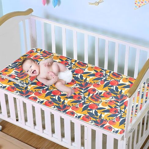 Style Fruit Red Cooling Baby Bed Mattress 28" x 52" Absorbent Pads Washable Waterproof for Baby&Toddler in Kuwait