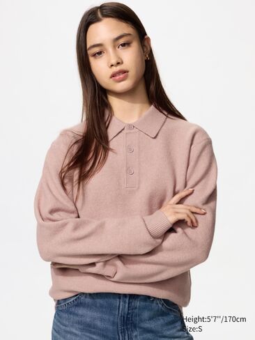 Uniqlo Souffle Yarn Polo Sweater in Kuwait