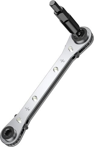 HVAC Service Wrench, Refrigeration Ratcheting Wrench 3/8" 1/4" 5/16'' 3/16'' AC Wratchet Tool with Hex Bit Adapter UIInosoo for Air Conditioning, Refrigeration Equipment, Gas Furnace in Kuwait
