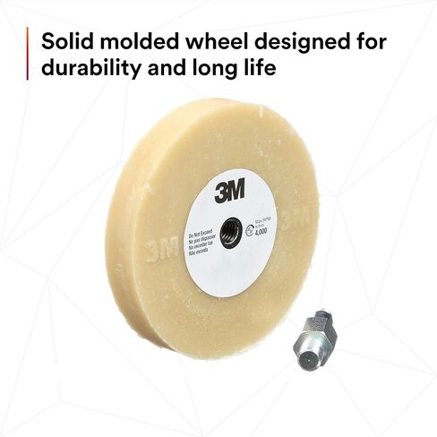 3M Stripe Off Wheel Adhesive Remover Eraser Wheel Removes Decals, Stripes, Vinyl, Tapes and Graphics 4" diameter x 5/8" thick 3/8-16 threaded mandrel 07498 Pack of 1 in Kuwait