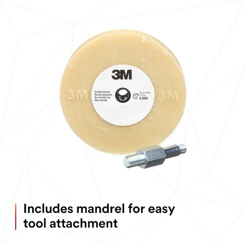 3M Stripe Off Wheel Adhesive Remover Eraser Wheel Removes Decals, Stripes, Vinyl, Tapes and Graphics 4" diameter x 5/8" thick 3/8-16 threaded mandrel 07498 Pack of 1 in Kuwait
