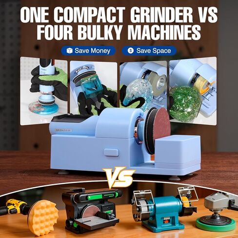 LET'S RESIN 4-in-1 Electric Resin Sanders and Polisher, Compact & Efficient | 2000mAh*2 Large Battery Capacity, Powerful 3-Speed, LCD Display, Lightweight for Resin Grinding, Glass, Metal, Jade,etc in Kuwait